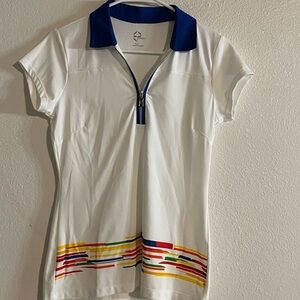 Sporto White Jacket with Blue Accents